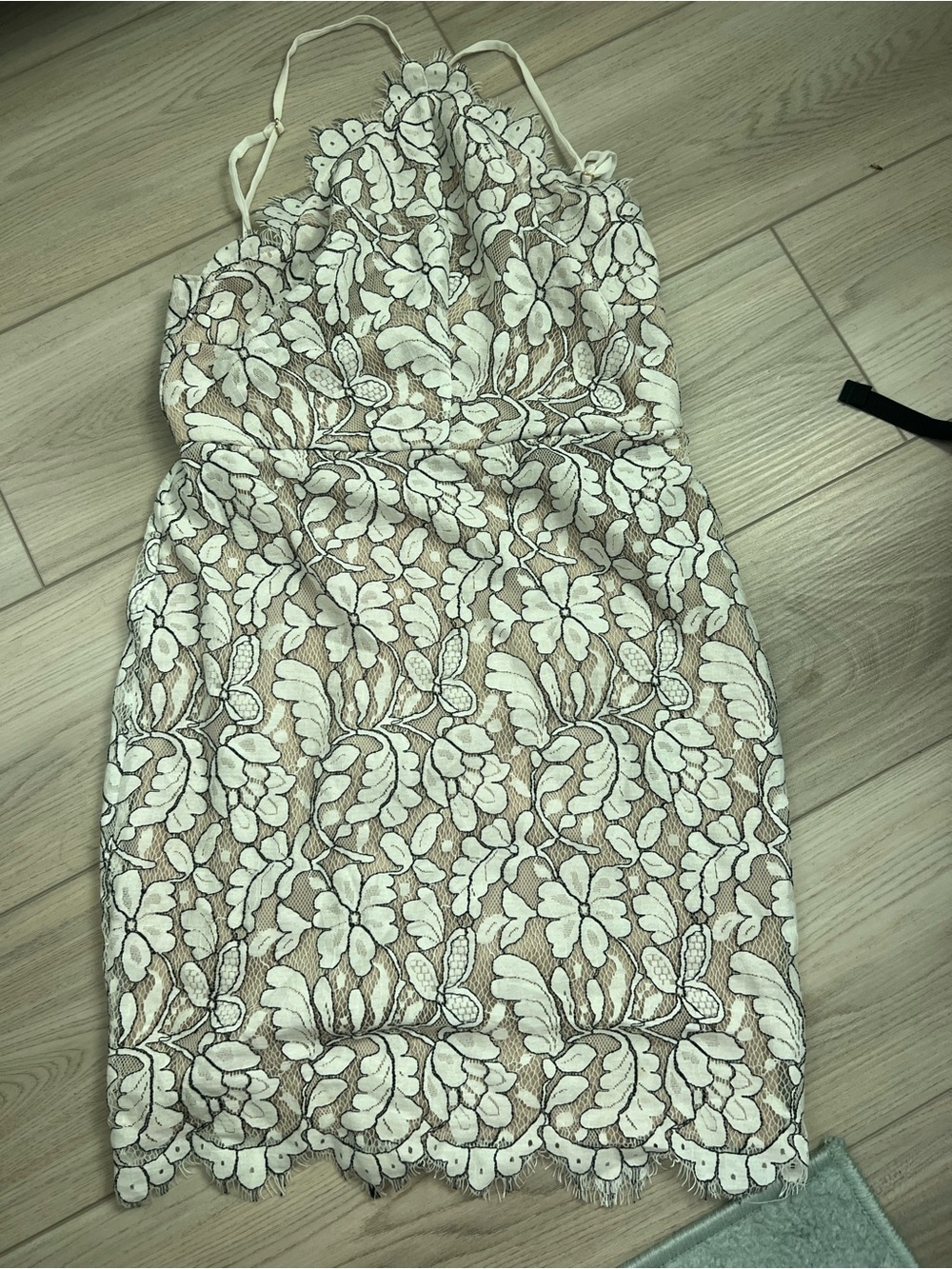 White Floral Lace Slip Dress